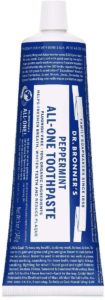 Dr. Bronner;s toothpaste tube